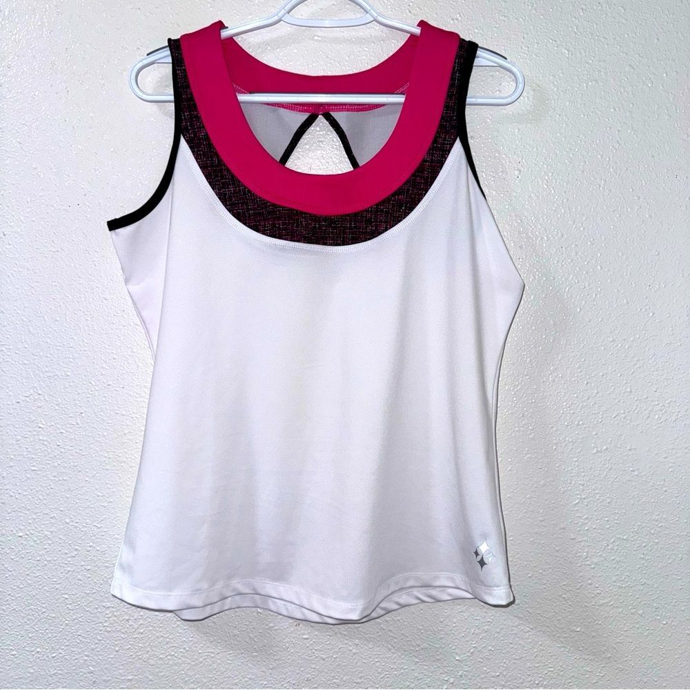 All by Jofit Sleeveless Top White, Pink and Black XL